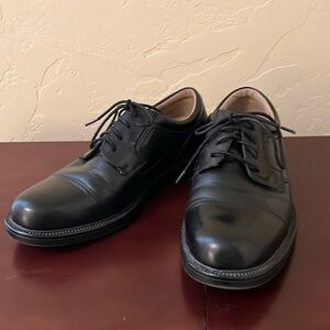 Chaps Black Leather Lace-Up Plain Cap Toe Shoes - Size 8M